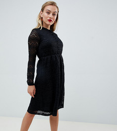 Кружевное платье-рубашка Yumi Petite - Черный
