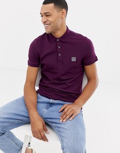 Фиолетовое приталенное поло с логотипом BOSS Passenger - Розовый