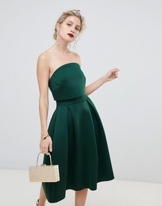 Платье-бандо миди для выпускного с кроп-топом ASOS DESIGN - Зеленый