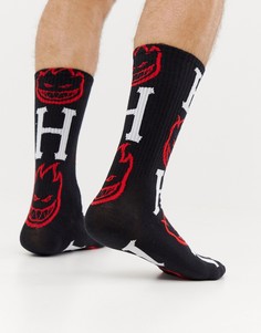 Черные носки с принтом HUF x Spitfire - Черный