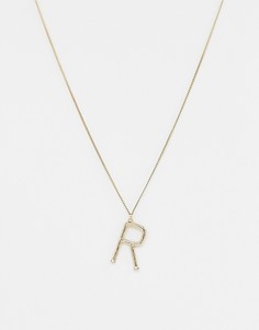 Золотистое ожерелье с подвеской R DesignB London - Золотой