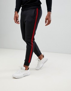Черные джоггеры с полосками по бокам Pull&Bear - Черный