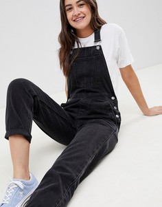 Черный выбеленный джинсовый комбинезон ASOS DESIGN - Черный