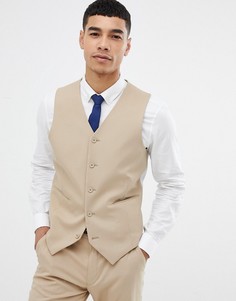 Приталенный жилет песочного цвета ASOS DESIGN - Бежевый