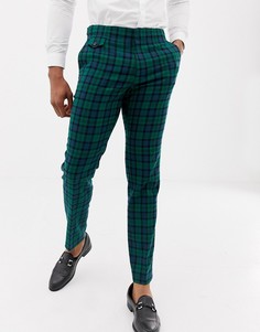 Брюки скинни в клетку тартан ASOS DESIGN Wedding - Зеленый
