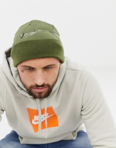 Зеленая шапка-бини с логотипом Nike 876501-396 - Зеленый