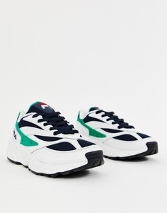 Бело-сине-зеленые кроссовки Fila Venom - Белый