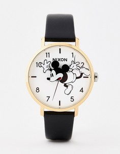 Часы с черным кожаным ремешком Nixon X Mickey Mouse - Черный