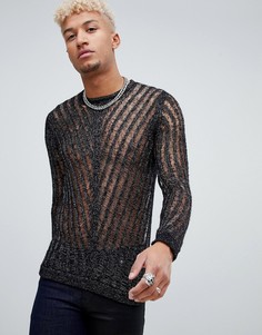 Джемпер с отделкой металлик ASOS DESIGN - Серебряный