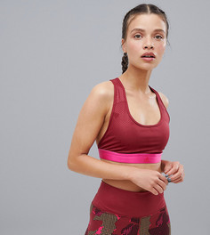 Бордовый бюстгальтер в стиле колор блок adidas Training Dont Rest - Красный