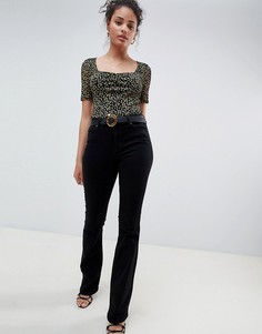 Черные расклешенные джинсы скинни Miss Selfridge - Черный