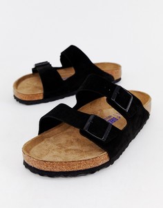 Черные замшевые сандалии Birkenstock Arizona - Черный
