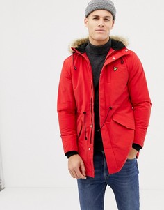 Красная парка с флисовой подкладкой и отделкой из искусственного меха Lyle & Scott - Красный