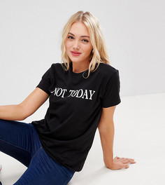 Футболка со слоганом ASOS DESIGN Tall - Черный