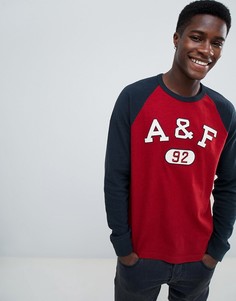 Красный лонгслив с логотипом Abercrombie & Fitch - Красный