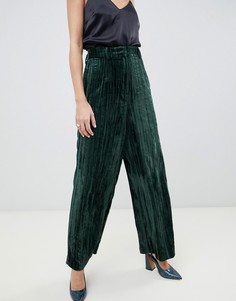 Бархатные брюки с широкими штанинами ASOS WHITE - Зеленый