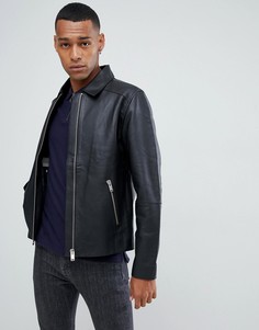 Кожаная куртка Selected Homme - Черный