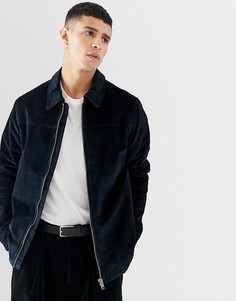 Вельветовая куртка на молнии Selected Homme - Темно-синий