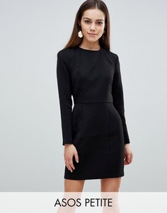 Платье мини с подплечниками ASOS DESIGN Petite - Черный