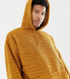 Оversize-худи из искусственного меха коричневого цвета ASOS DESIGN Tall - Коричневый