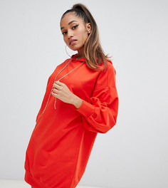 Трикотажное платье с капюшоном ASOS DESIGN Petite - Красный