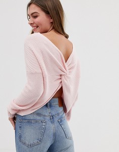 Мягкий джемпер с запахом Hollister - Розовый