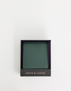 Зеленый кожаный бумажник Smith & Canova - Зеленый