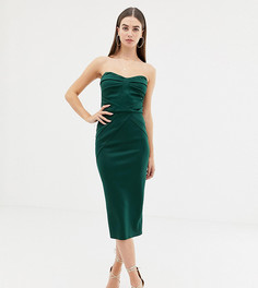 Облегающее платье-бандо миди ASOS DESIGN Tall - Зеленый