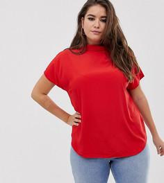 Топ с высоким воротом и короткими рукавами ASOS DESIGN Curve - Красный