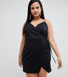 Платье мини с запахом ASOS DESIGN Curve - Черный