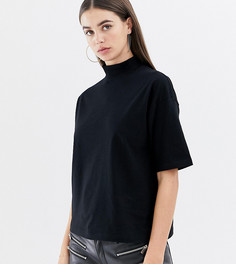 Черная футболка с высоким воротом ASOS DESIGN Tall - Черный