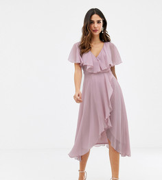 Платье миди с кейпом ASOS DESIGN - Розовый