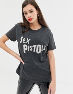 Футболка с принтом Bershka - Серый