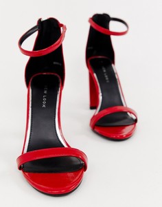 Красные лакированные босоножки на блочном каблуке New Look - Красный