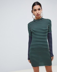 Платье в полоску с двойными рукавами ASOS DESIGN - Мульти
