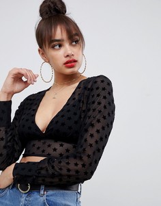 Кроп-топ с завязкой сзади ASOS DESIGN - Черный