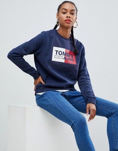 Свитшот с логотипом Tommy Jeans Essential - Темно-синий