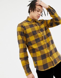 Фланелевая рубашка горчичного цвета в клетку Pull&Bear - Желтый