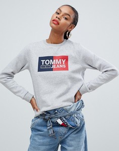 Свитшот с логотипом Tommy Jeans Essential - Серый