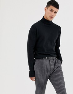 Джемпер с отворачивающимся воротом Selected Homme - Черный