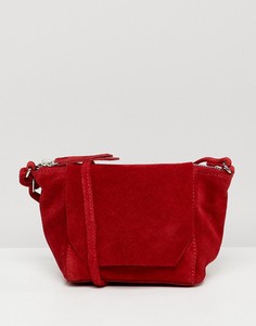 Замшевая сумка через плечо ASOS DESIGN - Красный