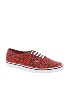 Красные кроссовки со шнуровкой и леопардовым принтом Vans Lo Pro - Красный