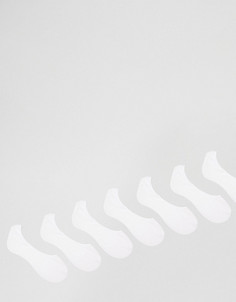 7 пар белых невидимых носков ASOS - СКИДКА - Белый