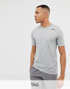 Серая футболка Nike Training tall dry 2.0 706625-063 - Серый