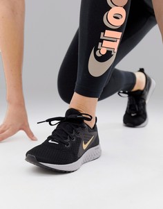 Черно-золотистые кроссовки Nike Running Legend React - Черный