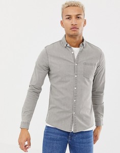 Светло-серая эластичная джинсовая рубашка ASOS DESIGN - Серый