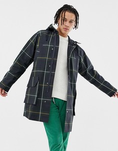 Парка в клетку из вощеной ткани ASOS DESIGN - Зеленый