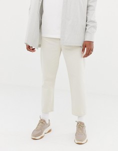 Светло-бежевые укороченные джинсы ASOS WHITE - Белый