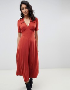 Чайное платье миди ASOS DESIGN - Оранжевый