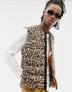 Дутый жилет с леопардовым принтом ASOS DESIGN - Рыжий